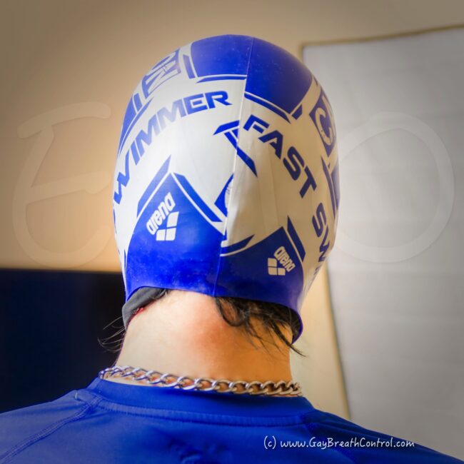 EmoBCSMSlave Chair Bondage and Swim Cap Breath Control