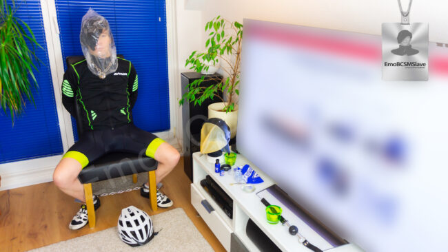 Emo Cyclist Bagged Breath Control Session